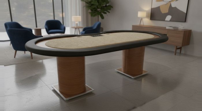 Mesa de Poker 11 Lugares Pista Louro Freijó e Rack para Fichas - Pro42
